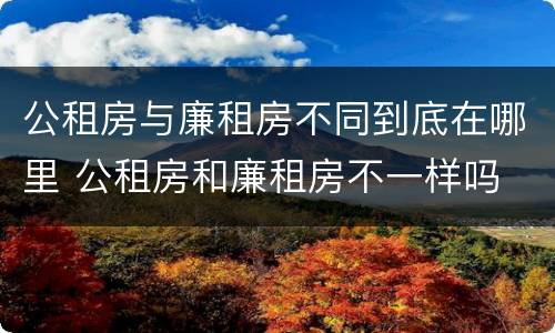 公租房与廉租房不同到底在哪里 公租房和廉租房不一样吗