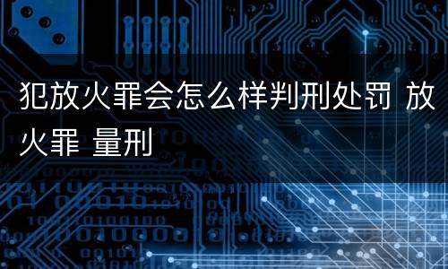 犯放火罪会怎么样判刑处罚 放火罪 量刑