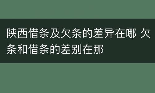 陕西借条及欠条的差异在哪 欠条和借条的差别在那