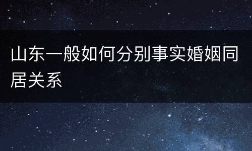 山东一般如何分别事实婚姻同居关系