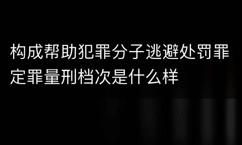 构成帮助犯罪分子逃避处罚罪定罪量刑档次是什么样