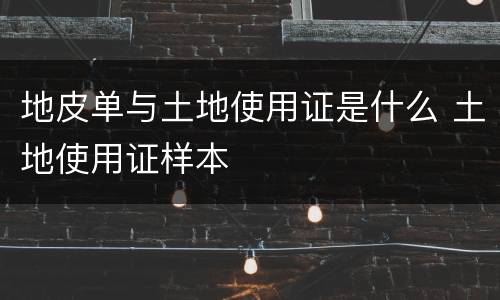 地皮单与土地使用证是什么 土地使用证样本