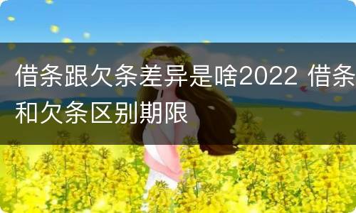 借条跟欠条差异是啥2022 借条和欠条区别期限