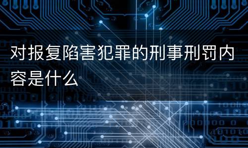 对报复陷害犯罪的刑事刑罚内容是什么