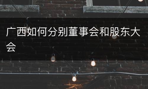 广西如何分别董事会和股东大会