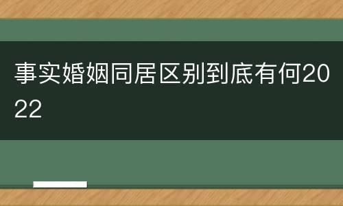 事实婚姻同居区别到底有何2022