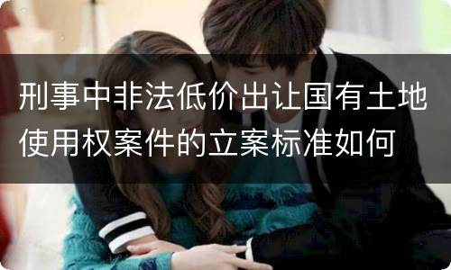 刑事中非法低价出让国有土地使用权案件的立案标准如何