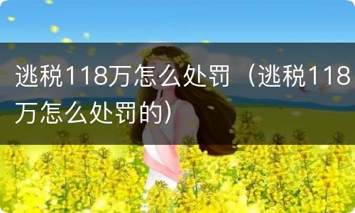 逃税118万怎么处罚（逃税118万怎么处罚的）