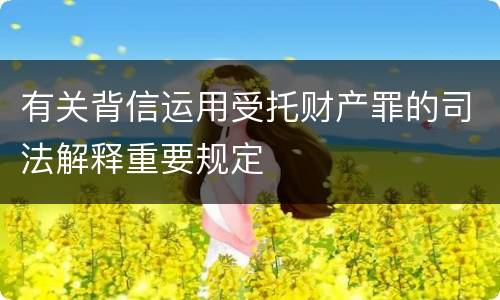 有关背信运用受托财产罪的司法解释重要规定