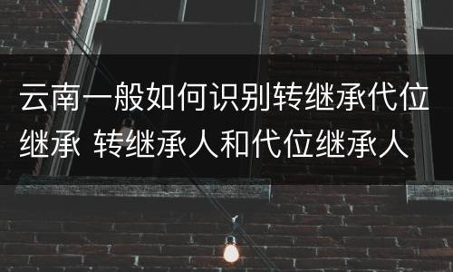 云南一般如何识别转继承代位继承 转继承人和代位继承人
