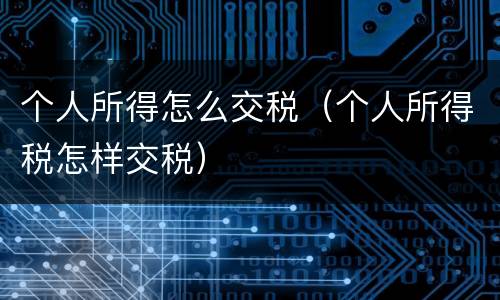 个人所得怎么交税（个人所得税怎样交税）
