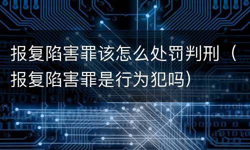 报复陷害罪该怎么处罚判刑（报复陷害罪是行为犯吗）
