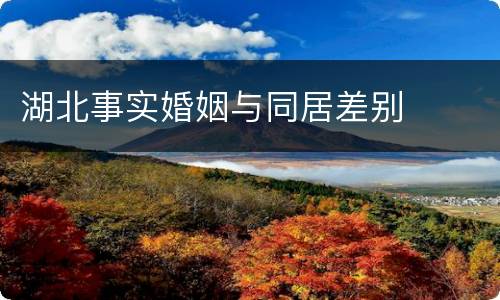 湖北事实婚姻与同居差别