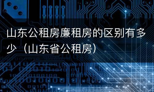 山东公租房廉租房的区别有多少（山东省公租房）