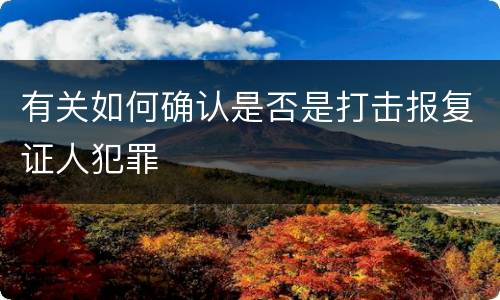 有关如何确认是否是打击报复证人犯罪