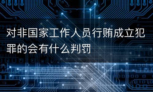对非国家工作人员行贿成立犯罪的会有什么判罚