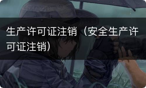 生产许可证注销（安全生产许可证注销）