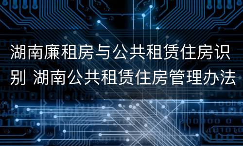湖南廉租房与公共租赁住房识别 湖南公共租赁住房管理办法