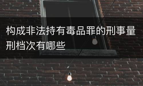 构成非法持有毒品罪的刑事量刑档次有哪些