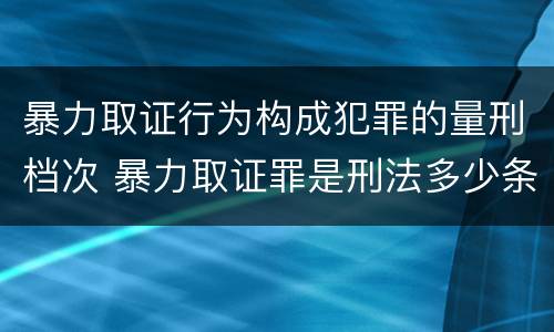 暴力取证行为构成犯罪的量刑档次 暴力取证罪是刑法多少条