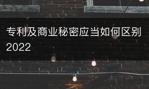 专利及商业秘密应当如何区别2022