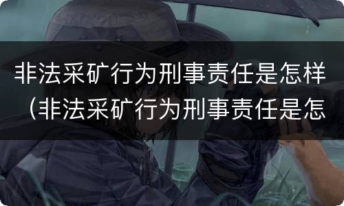 非法采矿行为刑事责任是怎样（非法采矿行为刑事责任是怎样划分的）