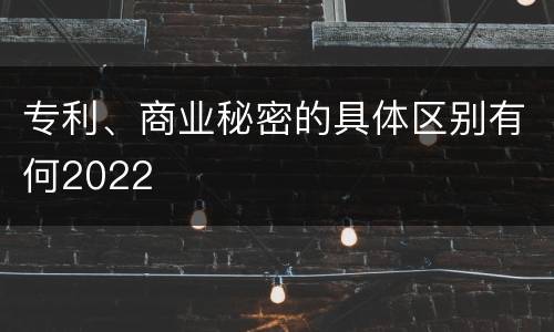 专利、商业秘密的具体区别有何2022