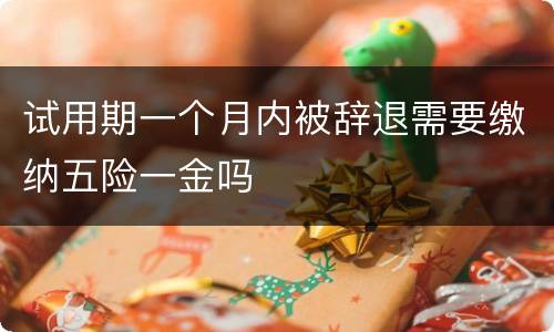 试用期一个月内被辞退需要缴纳五险一金吗
