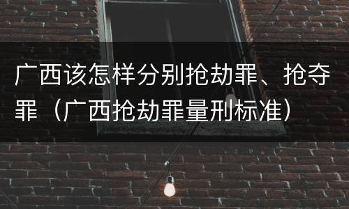 广西该怎样分别抢劫罪、抢夺罪（广西抢劫罪量刑标准）