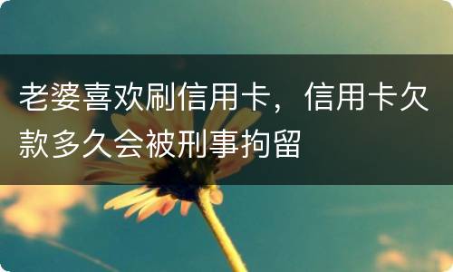 老婆喜欢刷信用卡，信用卡欠款多久会被刑事拘留