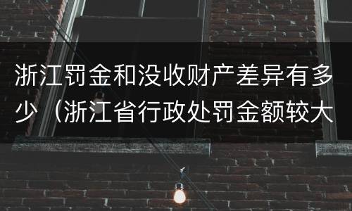 浙江罚金和没收财产差异有多少（浙江省行政处罚金额较大数额标准）