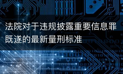 法院对于违规披露重要信息罪既遂的最新量刑标准