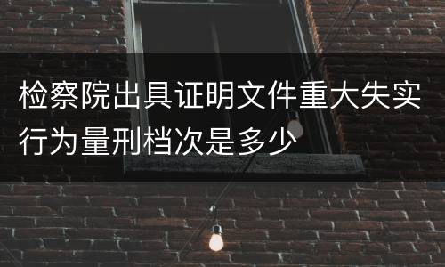 检察院出具证明文件重大失实行为量刑档次是多少