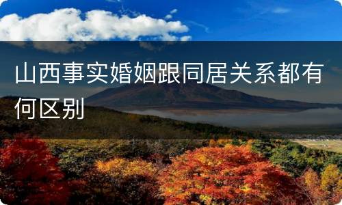 山西事实婚姻跟同居关系都有何区别