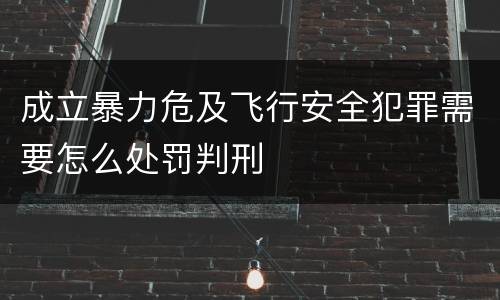 成立暴力危及飞行安全犯罪需要怎么处罚判刑