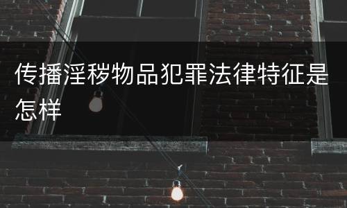 传播淫秽物品犯罪法律特征是怎样
