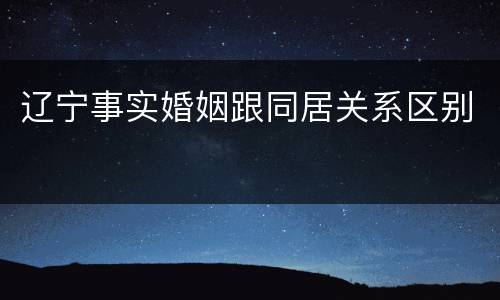 辽宁事实婚姻跟同居关系区别