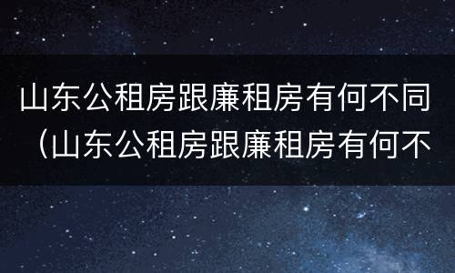 山东公租房跟廉租房有何不同（山东公租房跟廉租房有何不同点）