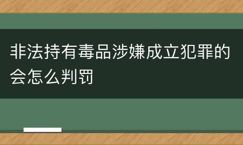 非法持有毒品涉嫌成立犯罪的会怎么判罚