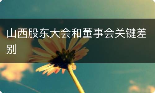 山西股东大会和董事会关键差别