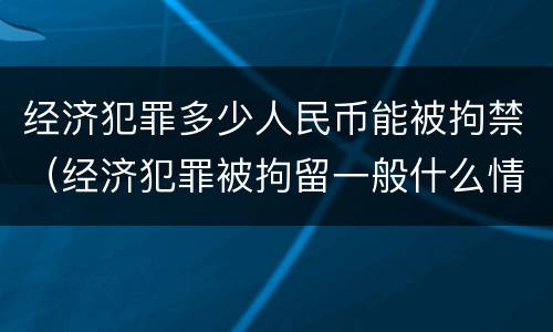 经济犯罪多少人民币能被拘禁（经济犯罪被拘留一般什么情况）