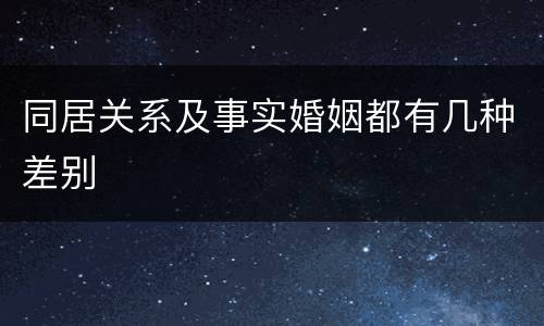 同居关系及事实婚姻都有几种差别