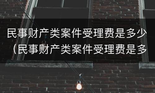 民事财产类案件受理费是多少（民事财产类案件受理费是多少呢）