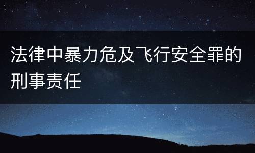 法律中暴力危及飞行安全罪的刑事责任