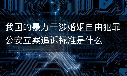 我国的暴力干涉婚姻自由犯罪公安立案追诉标准是什么
