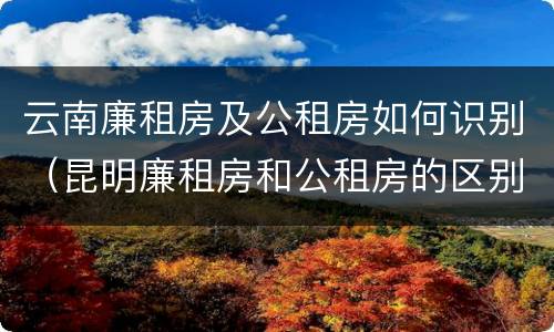 云南廉租房及公租房如何识别（昆明廉租房和公租房的区别）