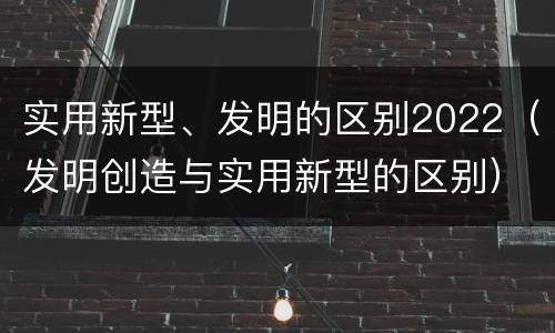 实用新型、发明的区别2022（发明创造与实用新型的区别）