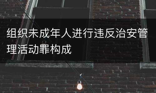 组织未成年人进行违反治安管理活动罪构成