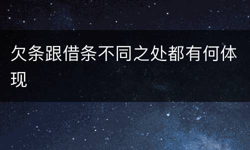 欠条跟借条不同之处都有何体现