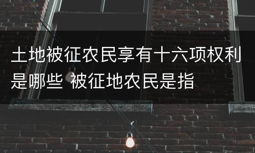土地被征农民享有十六项权利是哪些 被征地农民是指